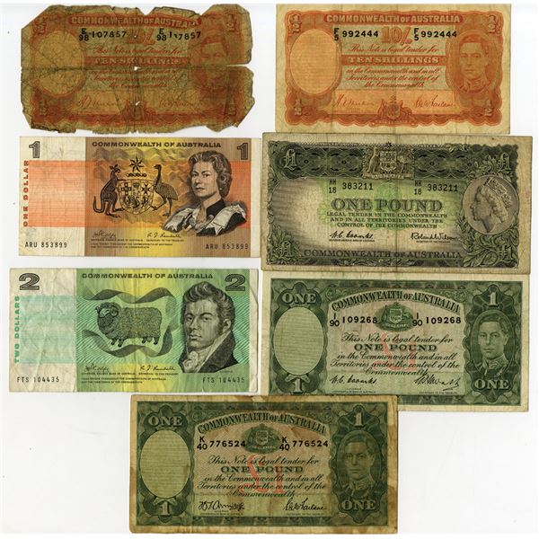 Australia. Commonwealth of Australia, ND (1939) to ND (1969), Collection of Issued Banknotes