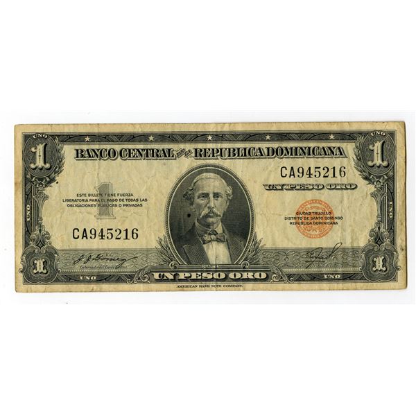 Dominica Republic. Banco Central de la Republica Dominica, ND (1947), Issued Banknote.