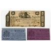 Image 1 : Jefferson Bank of New Salem, Ohio, $3, 1877 & Lot of 2, New Brunswick, Canada