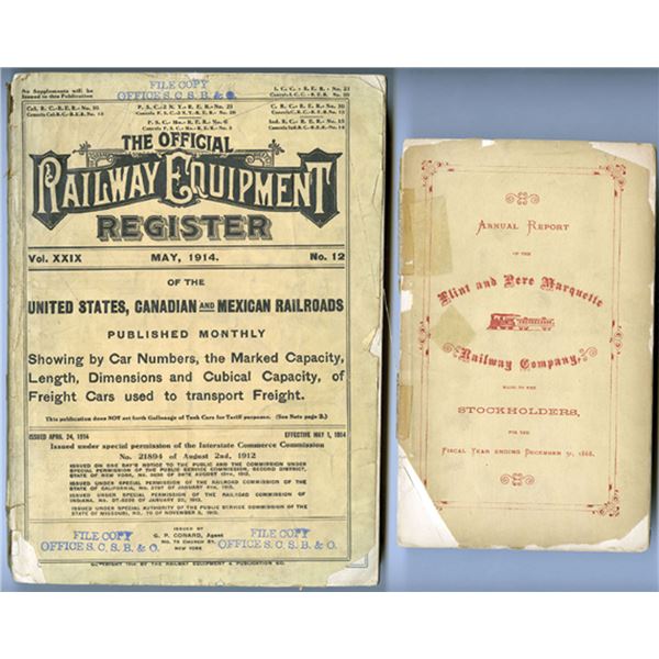 Flint and Pere Marquette 1868 Annual Report and Official Railway Equipment Register for 1914