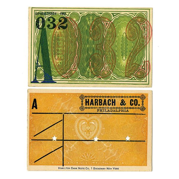 Hamilton Banknote Co. Advertisement Card & Racetrack Betting Ticket, Unc condition (2)