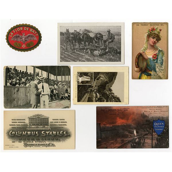 USA. Post Cards, Advertisement Cards, and Cigar Labels