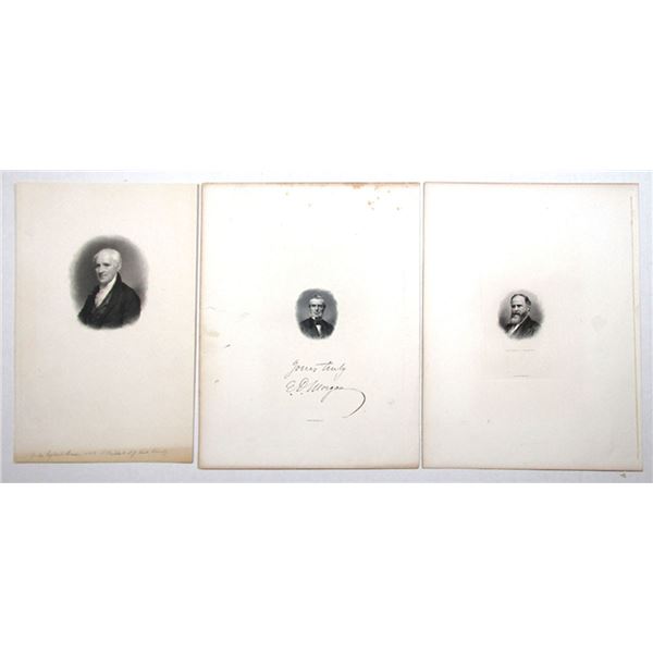 New York & Maryland. National Bank Note Trio of Proof Vignettes, ND (ca.1850-1900)