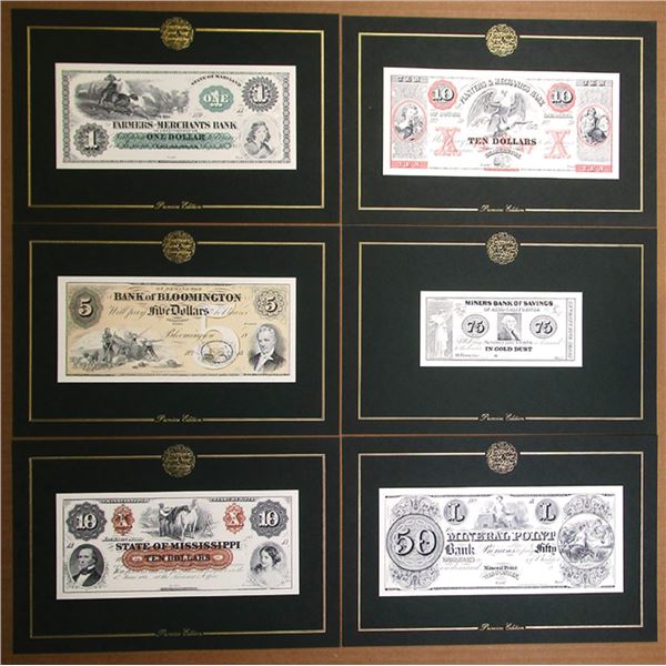 American Bank Note Commemoratives, Obsolete Banknote Souvenir Cards, ca.1990s