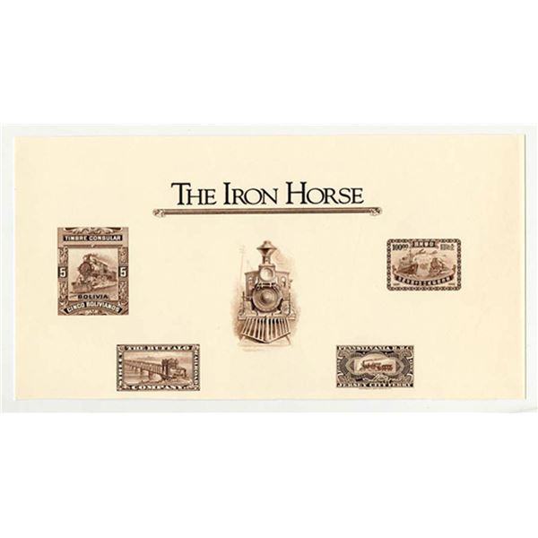US. Railroad Vignetted Proof Stamp Souvenir Sheet by ABNC