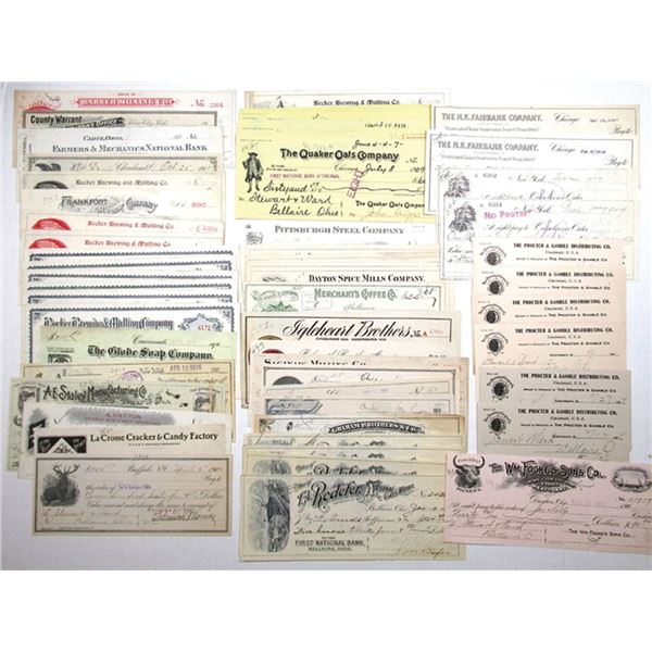Check Assortment, ca.1860s to 1930s. Interesting assortment. (62).