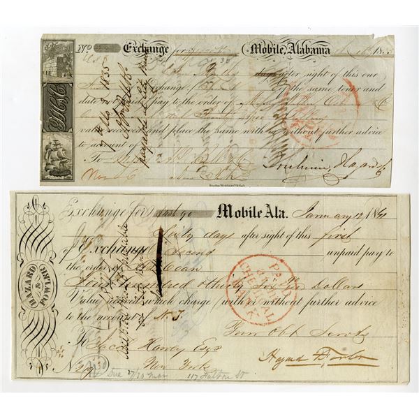 Alabama. Mobile, Alabama, 1835-41  I/C First of Exchanges, Issued for the Cotton Trade, (2)