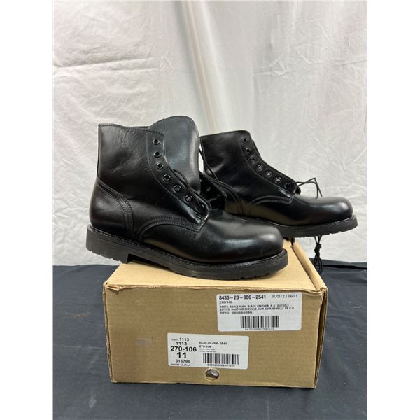 Ankle High Black Leather Men's Boots
