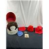 Image 1 : Assorted Ladies Hats, Wig, & Vintage Wig Box