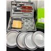 Image 4 : Portable Charcoal Kettle Grill (New In Box) & Picnic Set