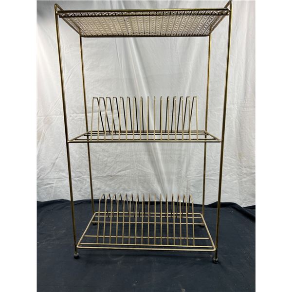 Vintage Brass Coloured Record Stand