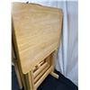 Image 3 : Set of 4 Wooden TV Tables With Rack