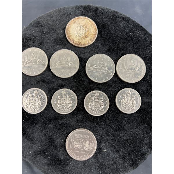 Assortment of Canadian Coins (Dollars & 0.50 Cent)