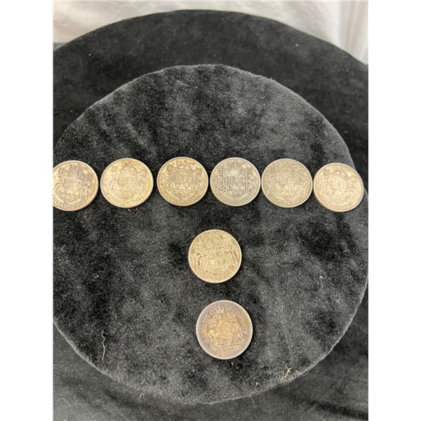 8 Canadian 0.50 Cent Coins