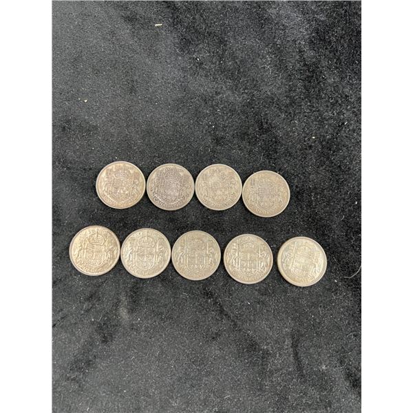 9 Canadian .50 Cent Pieces