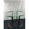 Image 1 : Brass Coloured Glass Top Side Table