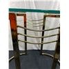 Image 2 : Brass Coloured Glass Top Side Table