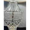 Image 2 : 2 Glass Table Lamps With Brass Coloured Accents