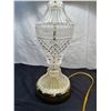 Image 3 : 2 Glass Table Lamps With Brass Coloured Accents