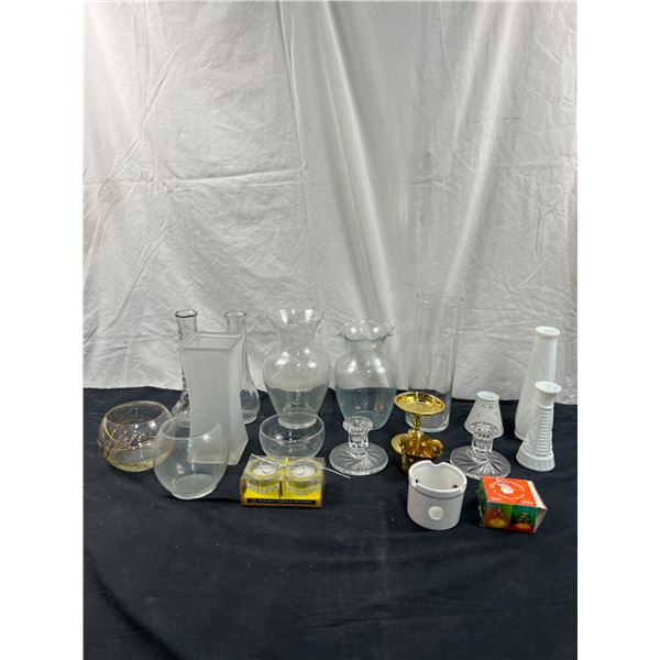 Assorted Vases & Candle Holders