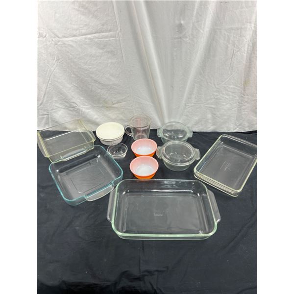 Assorted Pyrex, Corningware, Fire King & Anchor Dishes