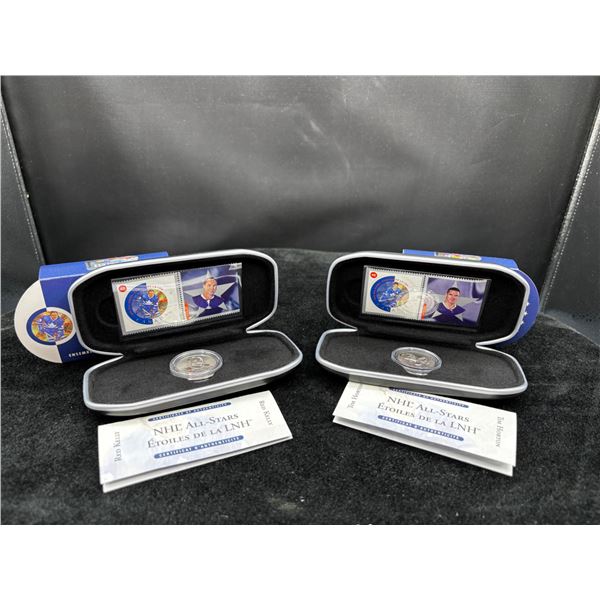 2 NHL All-Stars 2002 Stamp & Medallion Sets
