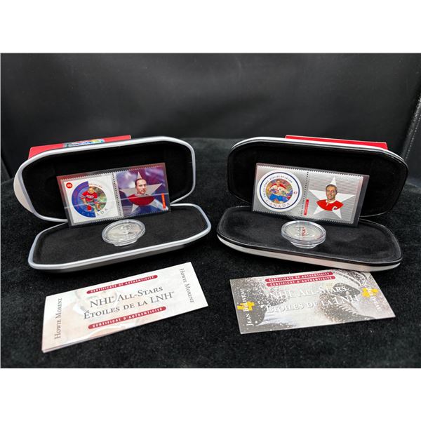 NHL All Stars 2001 & 2002 Stamp and Medallion Sets
