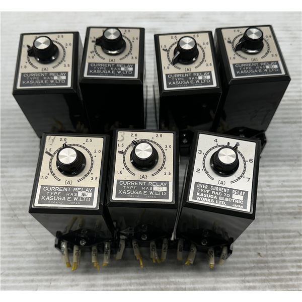 Lot of (7) Kasuga #RAS70U Current Relays