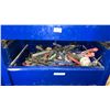 Image 2 : CRAFTSMAN BLUE MOBILE INDUSTRIAL 6 DRAWER TOOL BOX (27"W X 8"D X 43"H) *MISSING 1 DRAWER* &