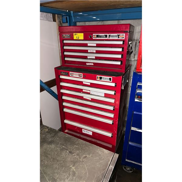 HOMAK PROFESSIONAL RED 7 DRAWER MOBILE INDUSTRIAL TOOL BOX (27"W X 18"D X 39"H) & HOMAK