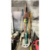 Image 1 : GREENLEE CONDUIT BENDER, 6 ASSORTED SHOVELS & A GREENWORKS HOE