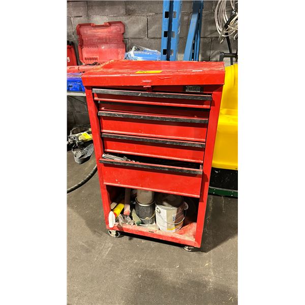 RED JOBMATE 6 DRAWER 1 DOOR TOOL CHEST WITH CONTENTS *MISSING DOOR*