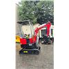 Image 2 : MIVA VA13 2024 RED 13.5 HP GAS POWERED RUBBER TRACK MINI EXCAVATOR WITH ATTACHED 0.025M CUBED