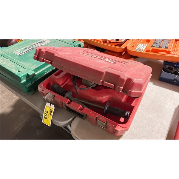 MILWAUKEE INDUSTRIAL ELECTRIC 1/2" HOLE HAWG ANGLE DRILL IN HARD TRANSPORT CASE