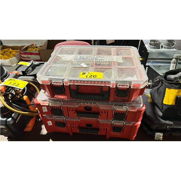 3 MILWAUKEE HARDWARE TRANSPORT CASES (LARGE, MEDIUM & SMALL) *CONTENTS INCLUDED*