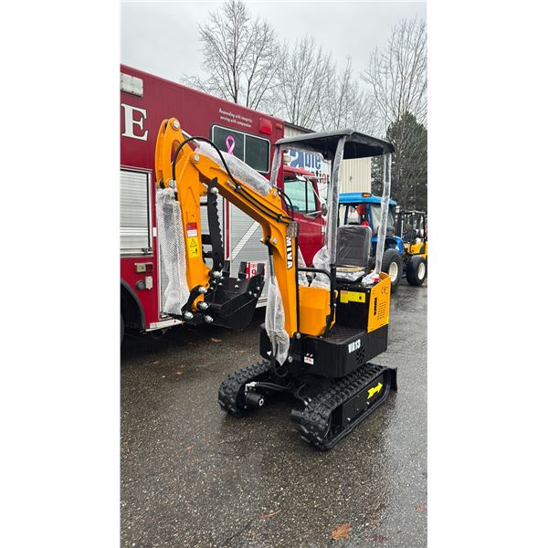 MIVA VA13 2024 YELLOW 13.5 HP GAS POWERED RUBBER TRACK MINI EXCAVATOR WITH ATTACHED 0.025M CUBED