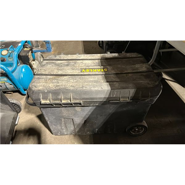 STANLEY MOBILE TOOL CHEST WITH EXTENDABLE HANDLEBAR (29"W 18"D 19"H) *CONTENTS INCLUDED*