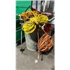 Image 1 : RUBBERMAID WASTE RECEPTACLE OF ASSORTED INDUSTRIAL EXTENSION CORDS & TIGER ROOFING TORCH