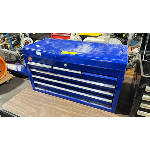 BLUE 6 DRAWER TOP TOOL BOX WITH ASSORTED TOOL CONTENTS