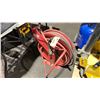 Image 1 : LINCOLN HEAVY DUTY INDUSTRIAL HOSE REEL WITH AIR HOSE & ASSORTED EXTENSION CORDS