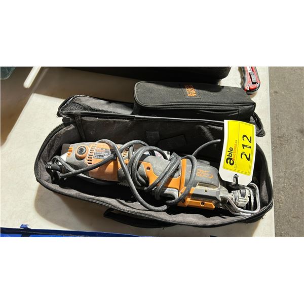 RIDGID R3030 INDUSTRIAL ELECTRIC DRYWALL SAW IN SOFT TRANSPORT CASE & KLEIN TOOLS CL1000 DIGITAL