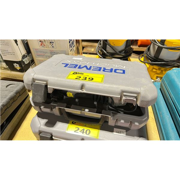 DREMEL MULTI-MAX 6300 OSCILLATING TOOL WITH ATTACHMENT & SANDPAPER IN A HARD TRANSPORT CASE