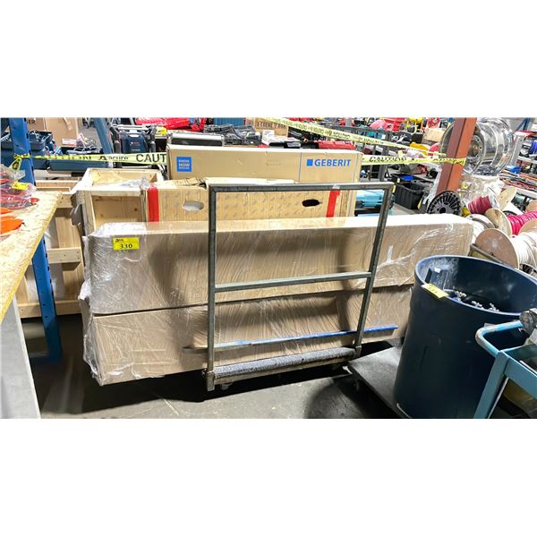ASSORTED FLAT BOX FURNITURE PARTS *PANEL CART NOT INCLUDED*