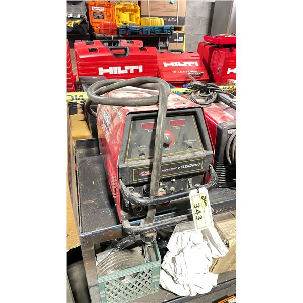 LINCOLN ELECTRIC INVERTEC V350 PRO ELECTRIC PORTABLE WELDER POWER SOURCE *NO GROUND CABLE, STINGER,