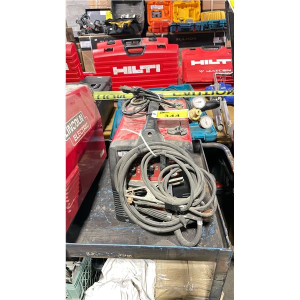 LINCOLN ELECTRIC MIG-PAK 140 ELECTRIC PORTABLE WELDER POWER SOURCE WITH GROUND CABLE, STINGER,