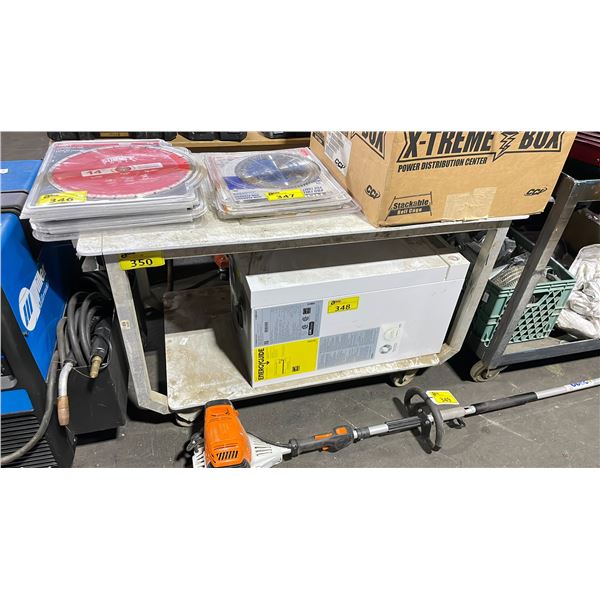 2 TIER ALUMINUM 24"W X 48"D X 29 1/2"H INDUSTRIAL MOBILE PRODUCT CART *CONTENTS NOT INCLUDED*