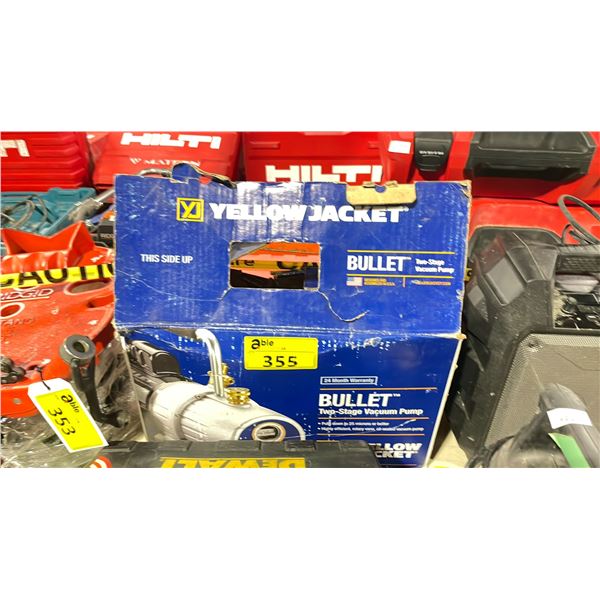 YELLOW JACKET BULLET TWO STAGE INDUSTRIAL PORTABLE VACUUM PUMP