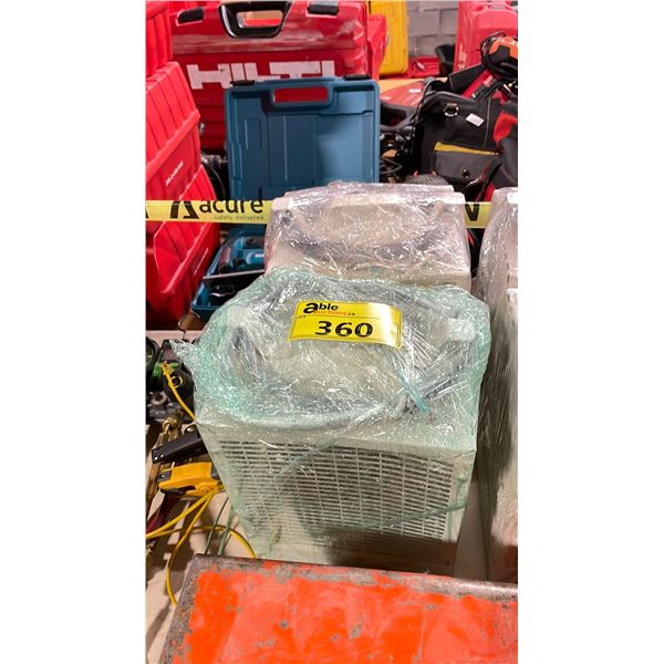 2 WHITE ELECTRIC INDUSTRIAL PORTABLE JOB SITE HEATERS