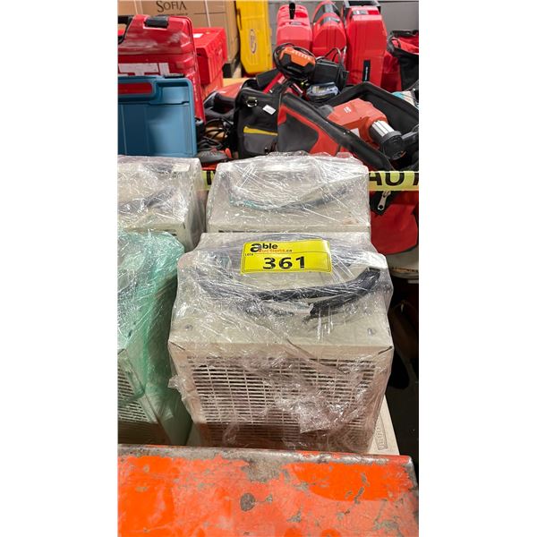 2 WHITE ELECTRIC INDUSTRIAL PORTABLE JOB SITE HEATERS