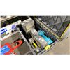 Image 2 : DEWALT PLASTIC PORTABLE JOB SITE TOOL BOX WITH ASSORTED TRANSPORT CASES, SMALL TOOL SORTERS, &